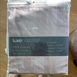 Habitat Luxe King Sheet Set in Soft Pink